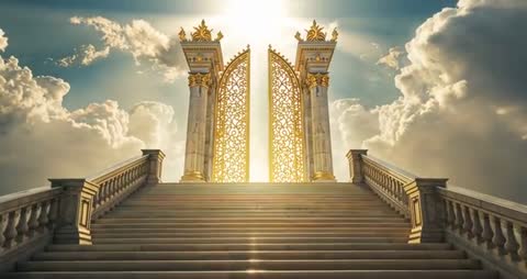 Golden Gates Opening in Heavenly Skies Illumination