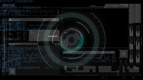 Cyber Interface with Data Processing Visuals