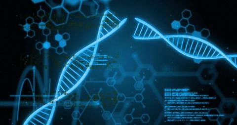 Biotechnology DNA Strands with Digital Interface Elements - Download Free Stock Images Pikwizard.com