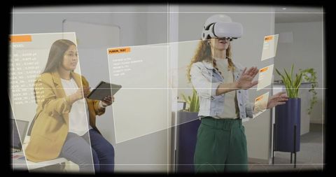 Collaborating in mixed reality with vr headset and holographic dashboards