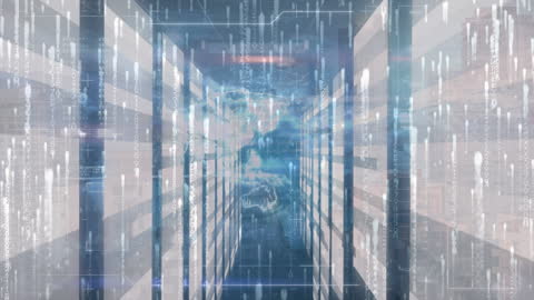 Futuristic Digital Data Globe in High-Tech Server Room
