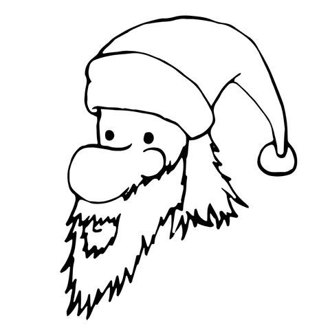 Smiling santa claus character on transparent background