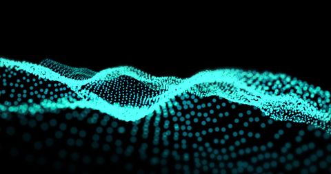 Dynamic Green Dots Form Intricate Wave Against Black Background - Download Free Stock Images Pikwizard.com