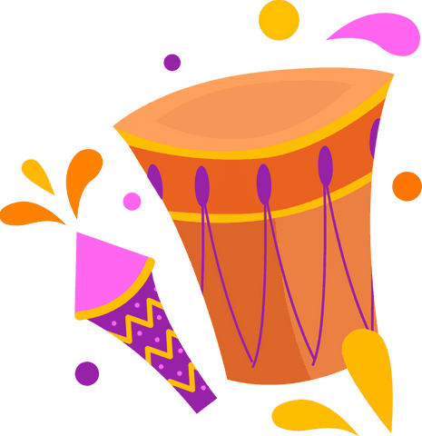 vibrant festive drum with party popper transparent design - Download Free Stock Videos Pikwizard.com