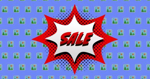 Retro Pop Art Styling Sale Promotion Illustration