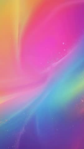 Vertical gradient swirl video backdrop bursting with neon pastel colors and soft bokeh