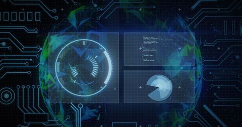 Global Digital Interface with Data Processing Algorithms - Download Free Stock Images Pikwizard.com