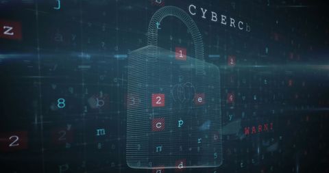 Digital Padlock with Floating Alphabets Representing Cybersecurity - Download Free Stock Images Pikwizard.com