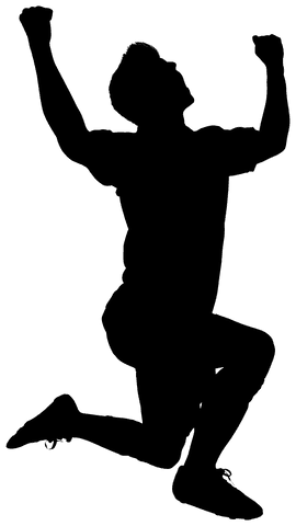 Transparent silhouette of male football player on digital png