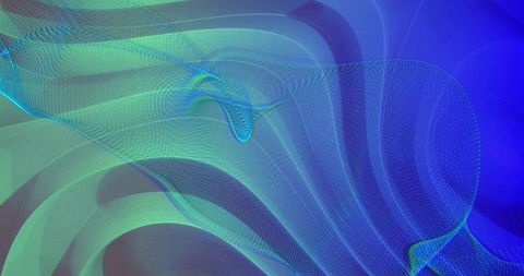 Flowing teal and cyan mesh ribbon wave, futuristic digital gradient background for tech