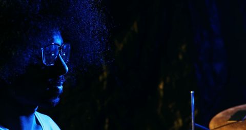 Contemplative Mood in Blue Light with Abstract Space - Download Free Stock Images Pikwizard.com