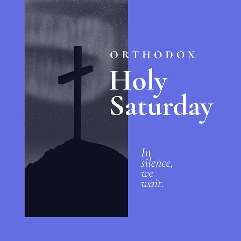 Orthodox Holy Saturday Cross Silhouette against Starry Night - Download Free Stock Templates Pikwizard.com