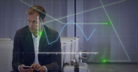 Business Executive Analyzing Data While Waiting at Airport