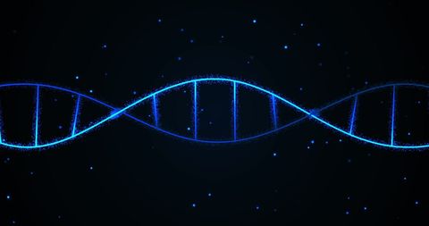 Digital Blue DNA Strand Against Dark Background - Download Free Stock Images Pikwizard.com