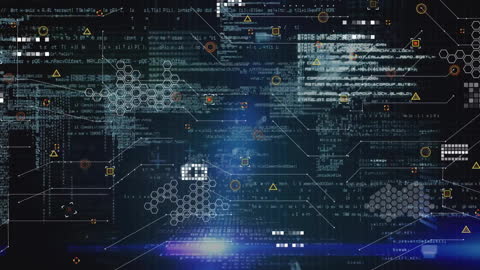 Futuristic Data Process Animation with Digital Code