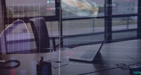 Business Analytics Concept Office with Argentinian Flag