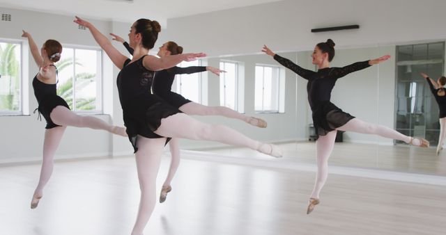 Ballet Dancers Practicing Techniques in Studio - Download Free Stock Images Pikwizard.com