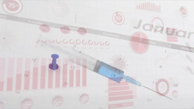 Blurred and overlaid elements symbolize the interaction of health interventions and scheduling with progress data. Effective for illustrating medical scheduling, data analysis in healthcare, or researching infection and prevention.