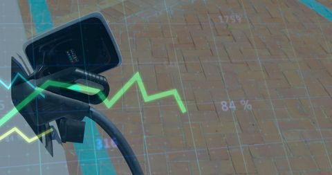 EV Charger with Digital Financial Data Overlay
