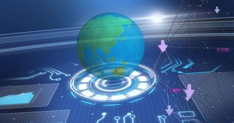 Global Data Network Interface with Futuristic Elements - Download Free Stock Images Pikwizard.com