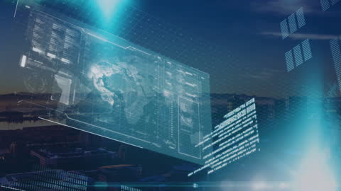 Futuristic Data Processing Over Cityscapes