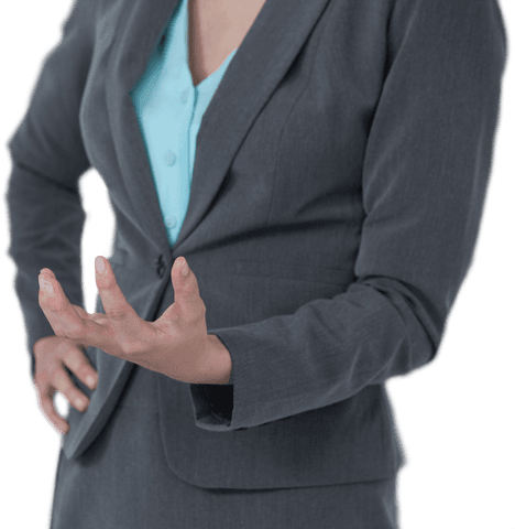 Confident Businesswoman Gesturing Transparent PNG Background