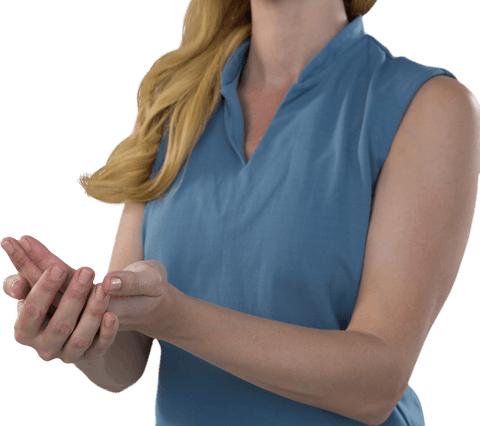 Woman Gesturing with Hands on Transparent Background - Download Free Stock Videos Pikwizard.com