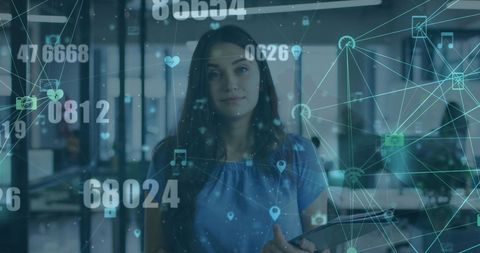 Businesswoman Analyzing Financial Data Amidst Digital Interface - Download Free Stock Images Pikwizard.com