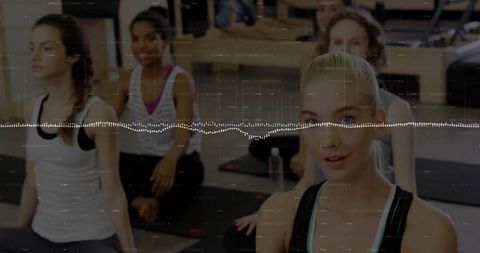 Yoga Class Focus with Instructor Leading Wellness Session