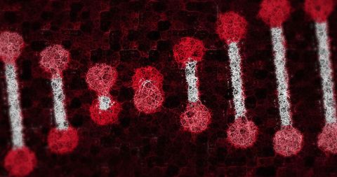 3D Animation of DNA Double Helix on Coronavirus Background