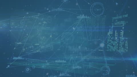 Digital Abstract Data Visualization with Futuristic Interface