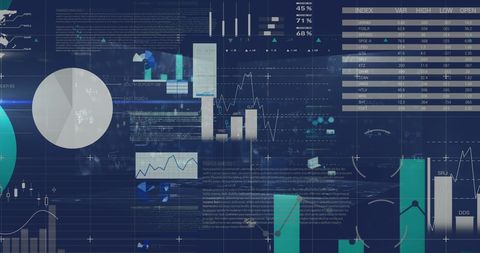 Futuristic Financial Data Interface with Digital Charts - Download Free Stock Images Pikwizard.com