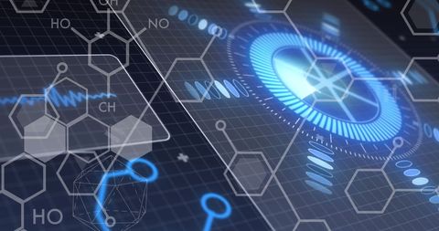Futuristic Digital Interface with Scientific Data Elements - Download Free Stock Images Pikwizard.com
