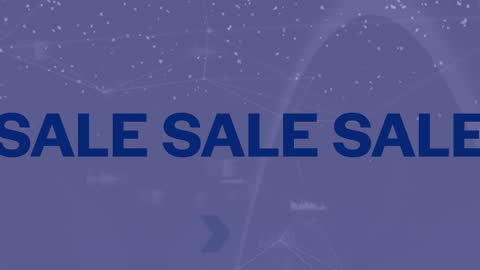 Digital Network Animation with Sale Promotion Banner
