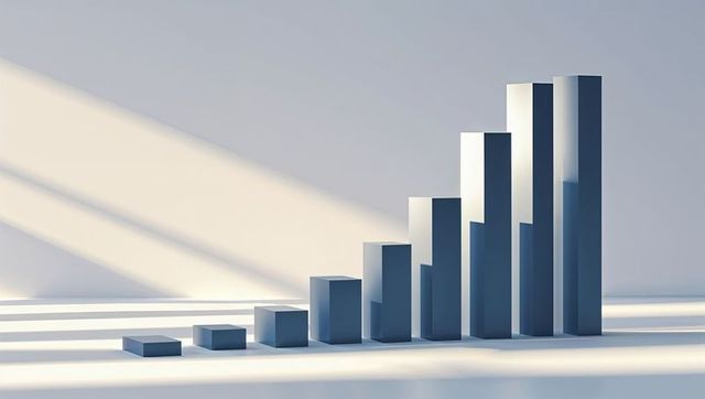 Minimalist ascending bar graph essential modern design