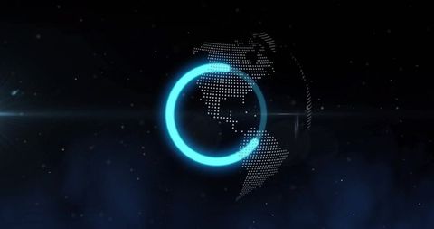 Digital Globe with Futuristic Progress Ring in Space