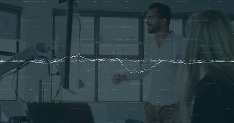 Professional presenting market analysis data in modern office