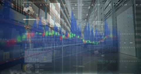 Digital Graphs With Modern Warehouse Background - Download Free Stock Images Pikwizard.com