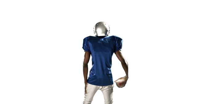 Football Player Holding Ball on Isolated White Background - Download Free Stock Images Pikwizard.com