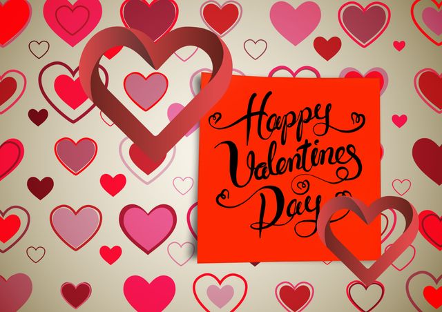 Happy Valentine's Day Celebration with Heart Background - Download Free Stock Templates Pikwizard.com