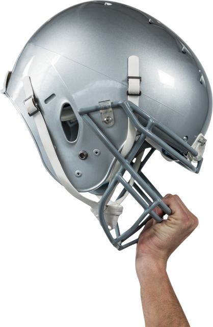 Transparent American Football Helmet Held Up by Hand Close-Up - Download Free Stock Videos Pikwizard.com