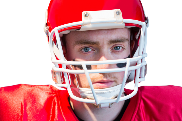 Portrait of American Football Player Wearing Transparent Helmet - Download Free Stock Videos Pikwizard.com