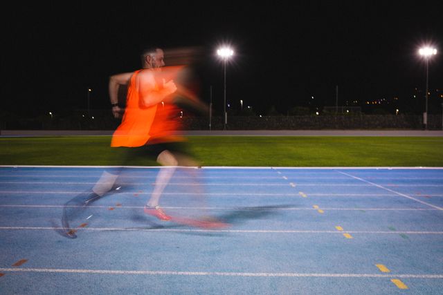 Disabled Male Athlete with Prosthetic Leg Running at Night - Download Free Stock Photos Pikwizard.com