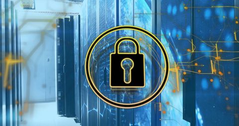 Digital Security in Server Room with Global Data Processing - Download Free Stock Images Pikwizard.com