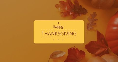 Digital Thanksgiving Greeting with Autumn Leaves