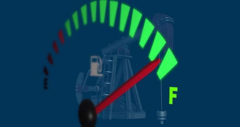 Fuel Gauge at Full with Oil Pumpjack Silhouette - Download Free Stock Images Pikwizard.com