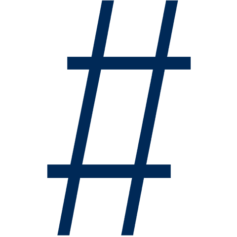 Hashtag Illustration on Transparent Background for Digital Marketing Designs