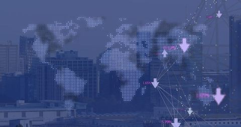 Abstract Global Digital Interface with Networking Technology - Download Free Stock Images Pikwizard.com