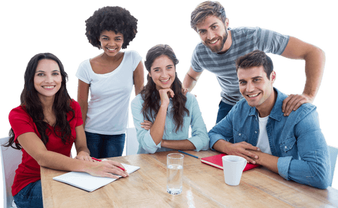 transparent enthusiastic diverse team collaborating at office desk - Download Free Stock Videos Pikwizard.com