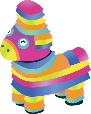 Colorful Pinata Illustration on Transparent Background